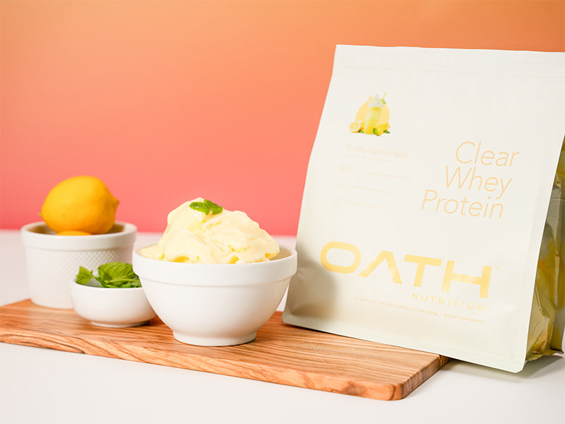 Frosty Lemonade Clear Protein Sorbet Recipe by Oath Nutrition