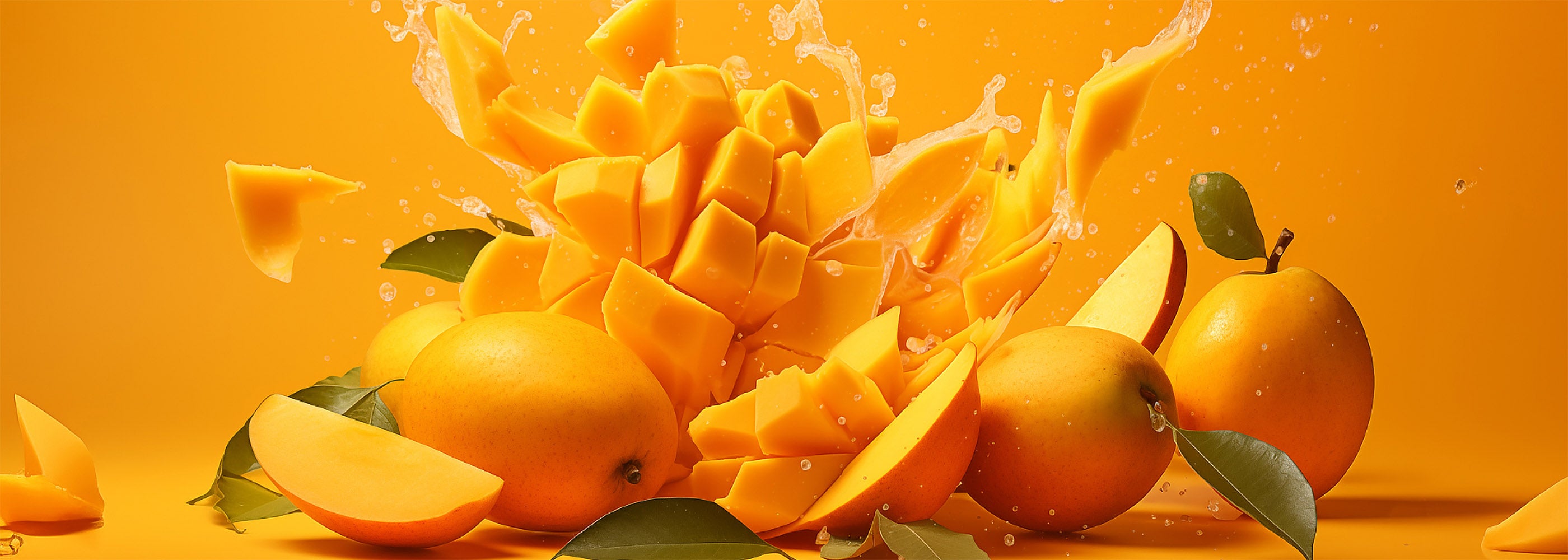 Delicious mangos bursting into small pieces