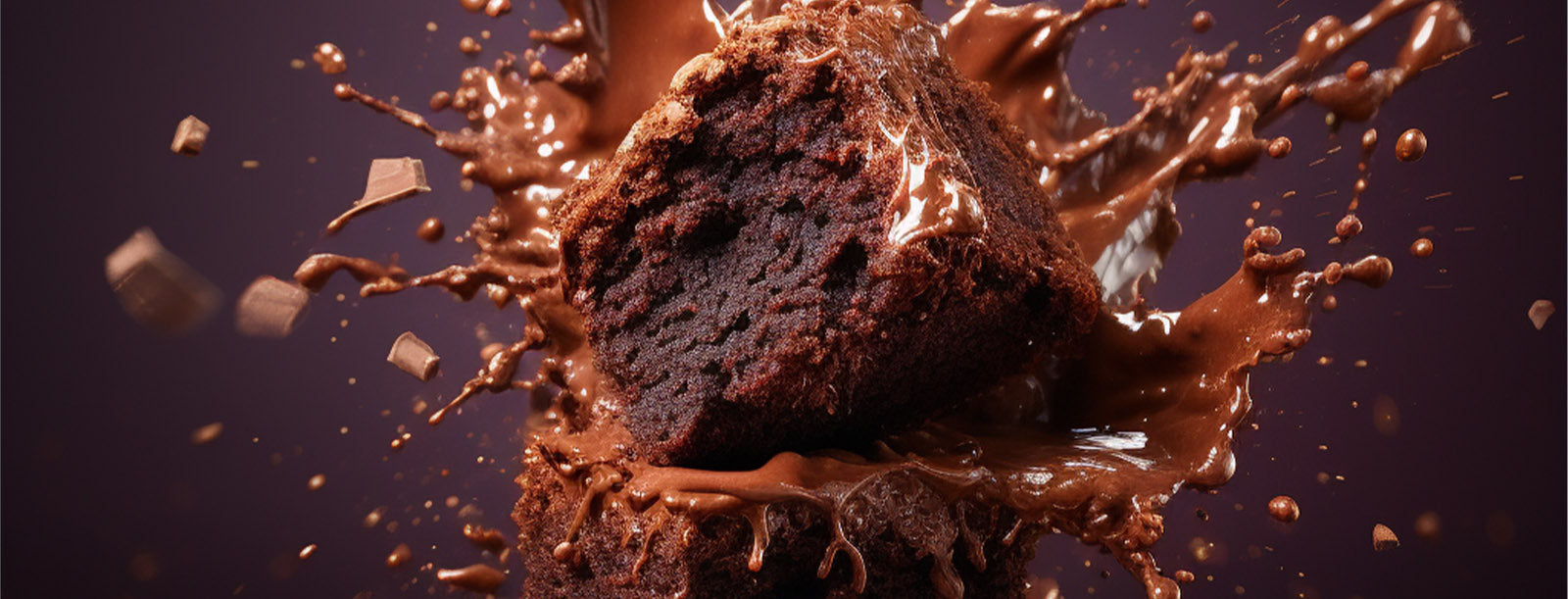 A delicious brownie with chocolate brownie protein bursting out of it