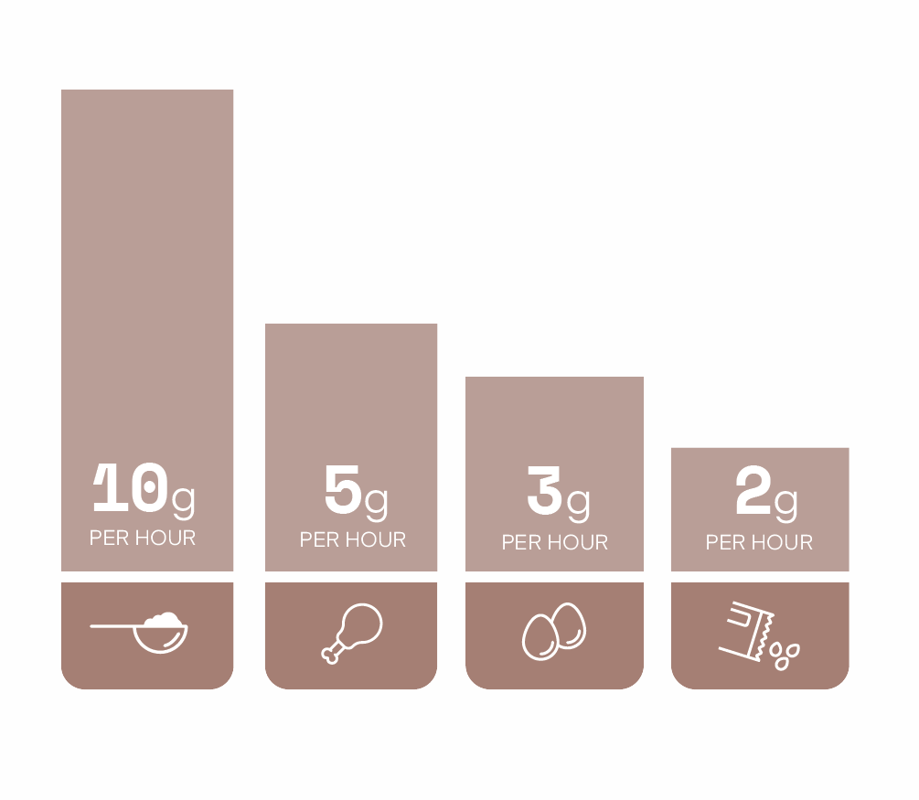 A graphic that shows how long it takes different sources of protein to absorb